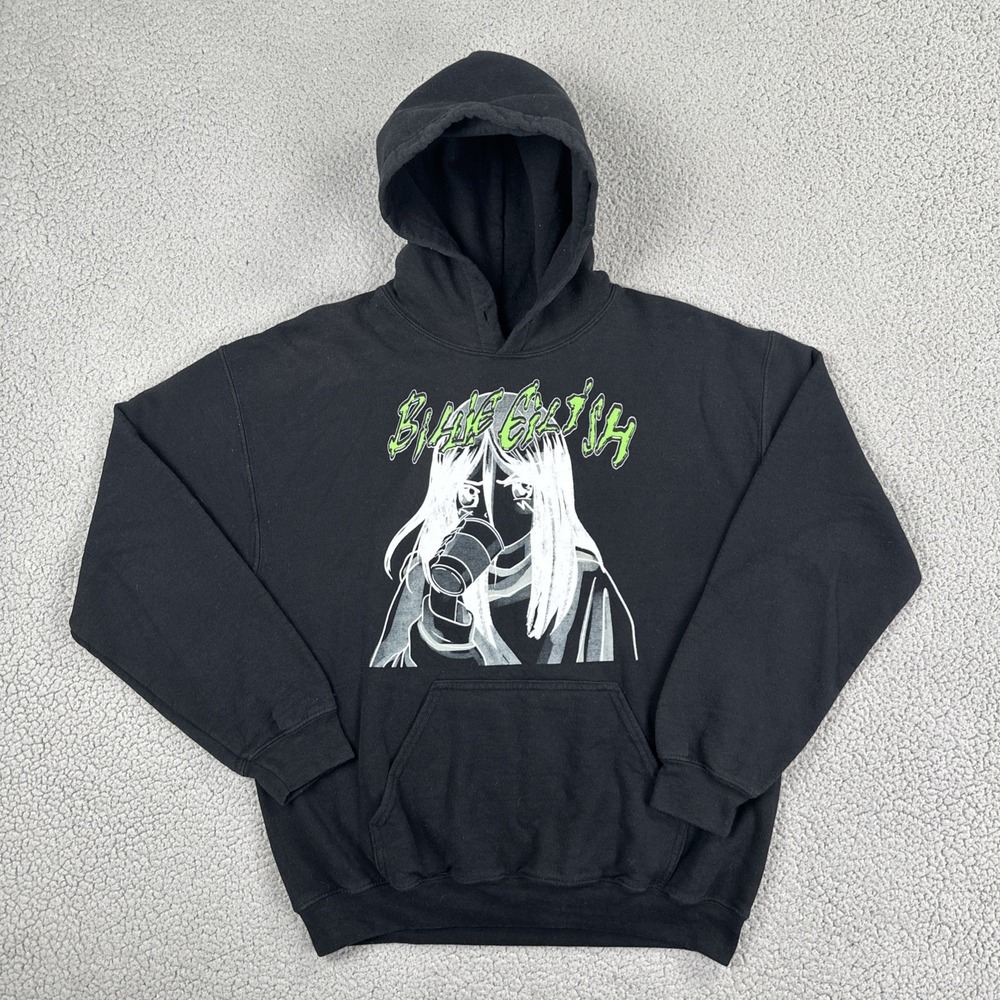 Billie Eilish Hoodie Sweatshirt Men Medium Black Anime Graphic Pullover Fleece